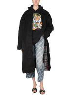 Balenciaga belted single coat black