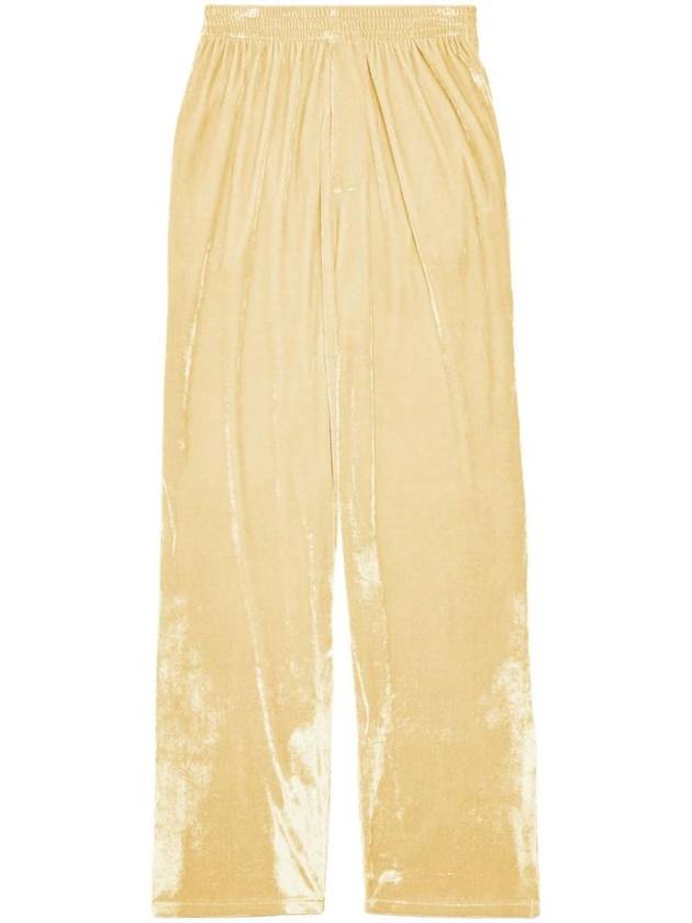 Balenciaga Velvet Effect Straight Pants Yellow