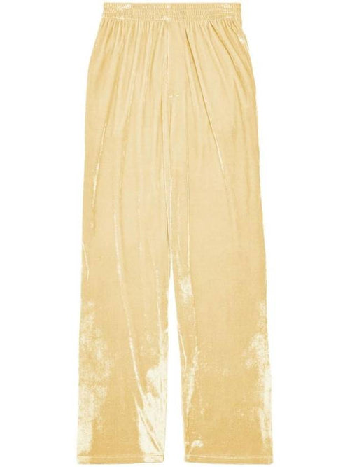 Balenciaga Velvet Effect Straight Pants Yellow