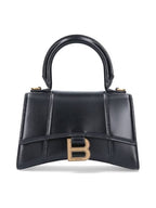 Balenciaga Hourglass XS Glossy Calfskin Tote Bag Black