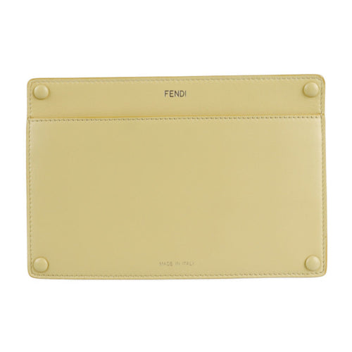 Fendi Peekaboo  yellow Leather Pouch ()