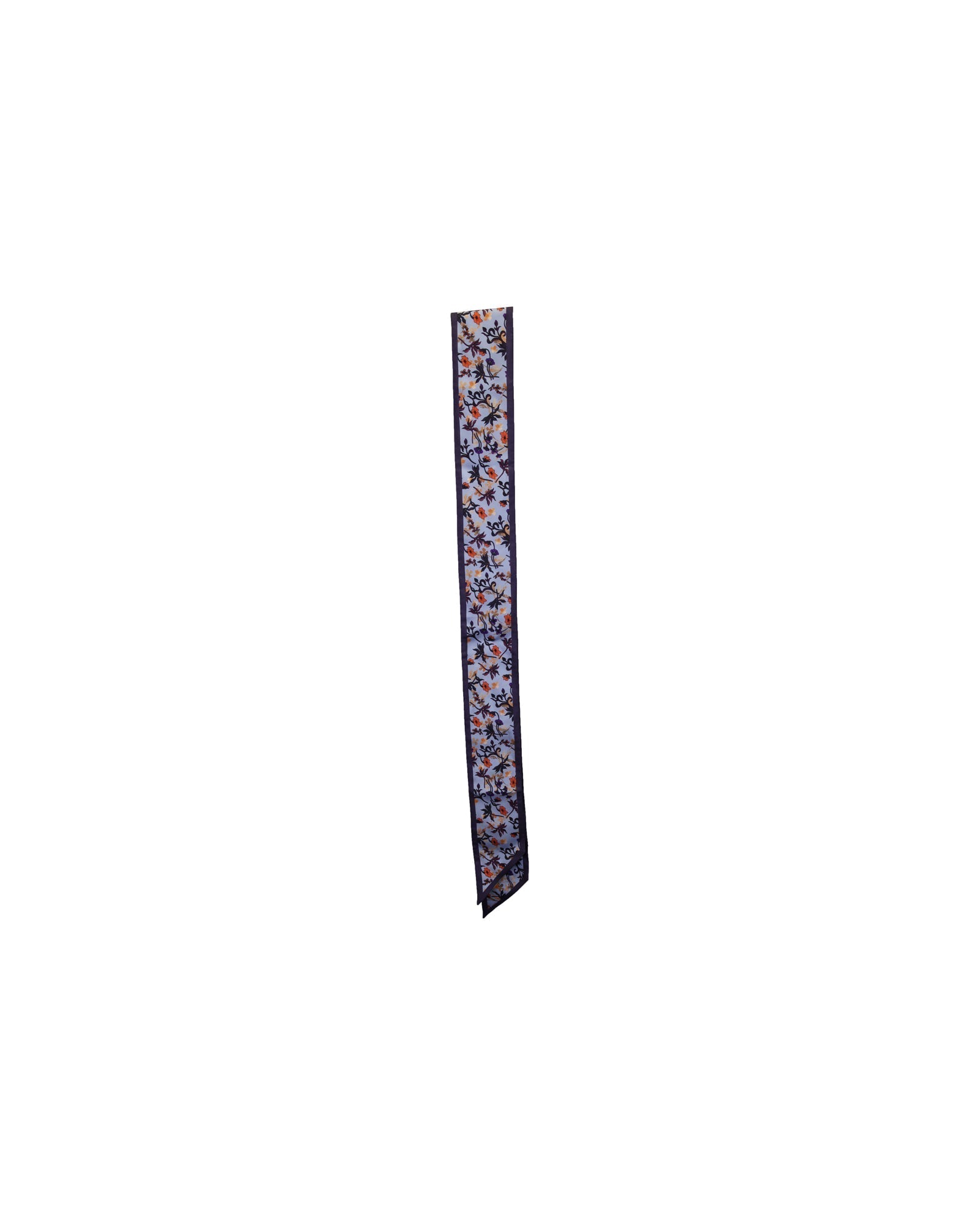 Chloe Floral Printed Scarf in Light Blue Silk