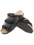 Burberry Burberry Men's Black Ackland Faux Fur Slides, Brand Size 41 (US Size 8)