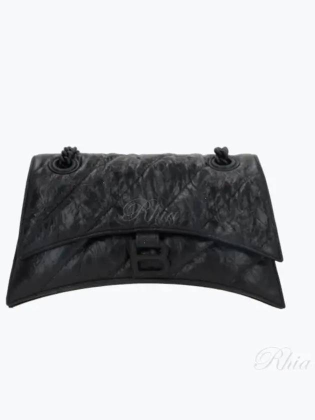 Balenciaga Crush Chain Strap Small Shoulder Bag Black