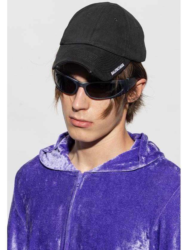 Balenciaga Cotton Base Ball Cap Black