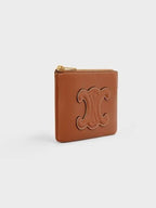 CELINE Triomphe Pouch Card Wallet Tan