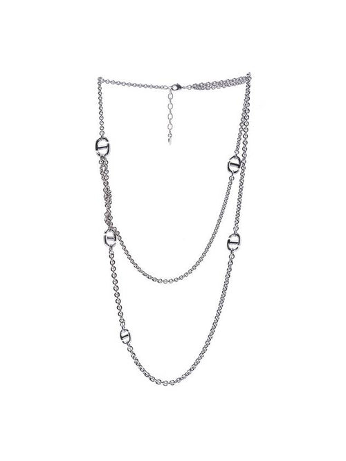 CD Navy Necklace Silver Dior