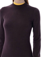 Fendi High Neck Wool Short Dress Dark Purple