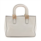 Fendi FF Tote Small Leather 2WAY Handbag White 8BH367