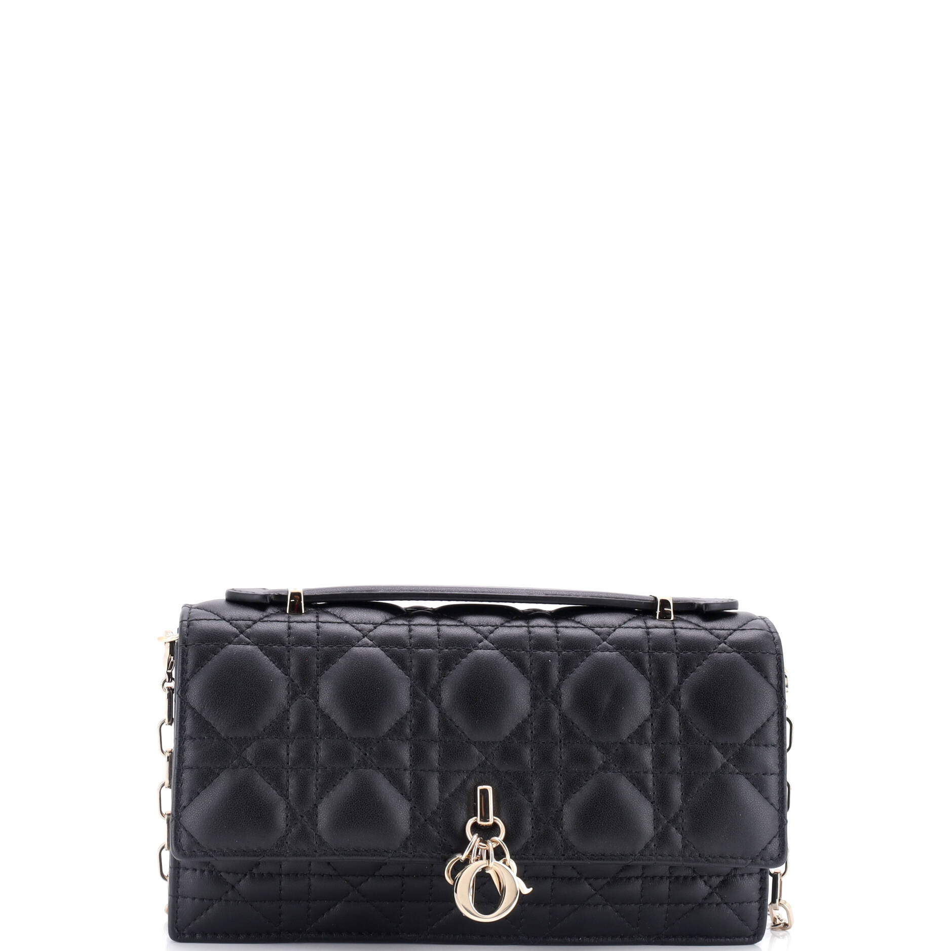 Dior My Dior Top Handle Flap Bag Cannage Quilt Lambskin Mini