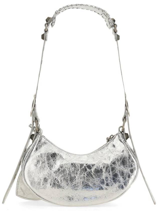 Balenciaga Metallic Le Cagol XS Lambskin Shoulder Bag Silver