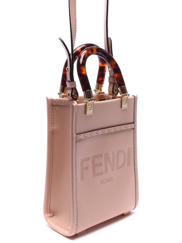 Fendi Sunshine Shopper Small Leather Tote Bag Pink