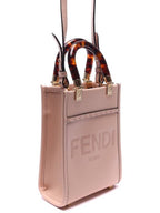 Fendi Sunshine Shopper Small Leather Tote Bag Pink