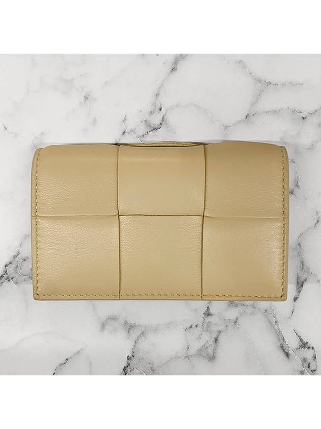 Bottega Veneta Intrecciato Flap Card Wallet Porridge
