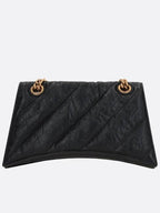 Balenciaga Women's Crush Logo Gold Chain Small Shoulder Bag Black