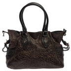 Fendi Dark Shimmer Leather Small Studded Chef De Jour Bag