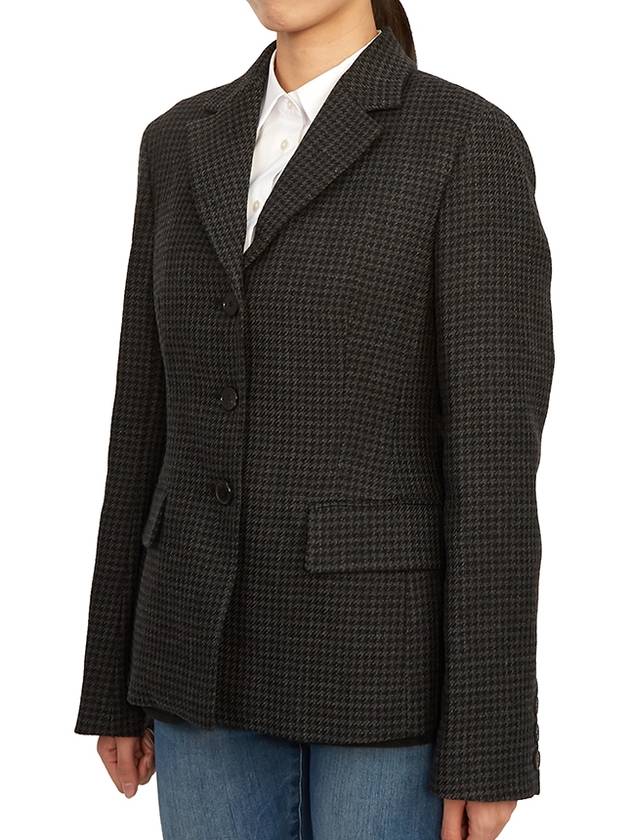 2-In-1 Houndstooth Mohair Wool Jacket Grey Dior