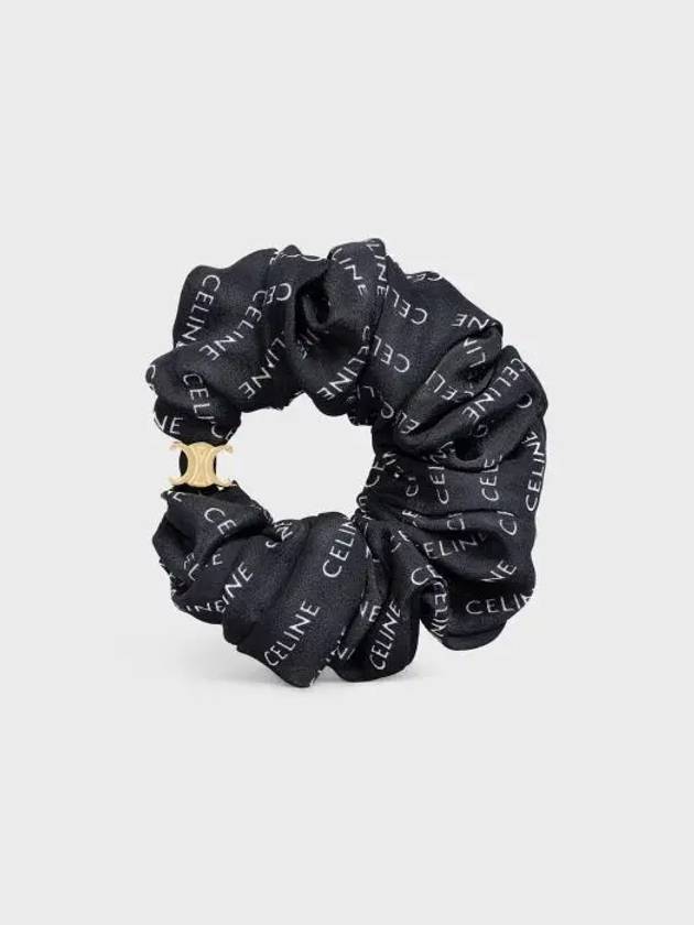 CELINE Rayure Bracelet Slik Scrunchy Gold Black
