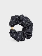 CELINE Rayure Bracelet Slik Scrunchy Gold Black