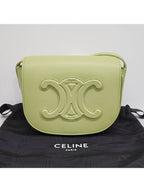CELINE Folco Cuir Triomphe Calfskin Cross Bag Light Jade