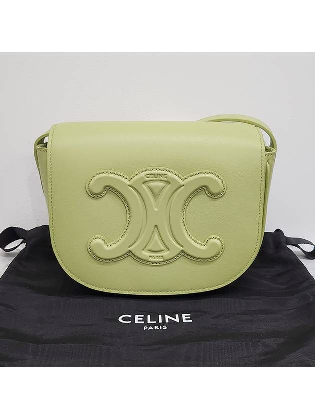 CELINE Folco Cuir Triomphe Calfskin Cross Bag Light Jade