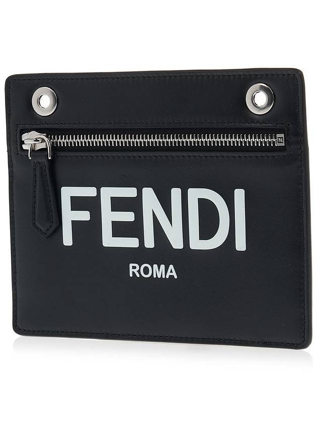 Fendi Peekaboo Pocket Clutch Bag Black