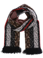 Burberry TB Monogram Stripe Knit Football Scarf Bridal Brown
