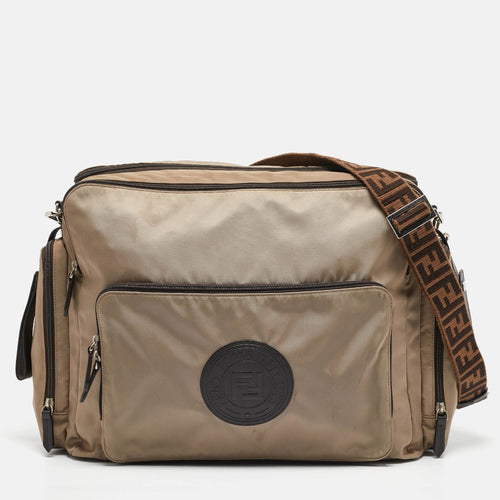 Fendi Beige Nylon Ff Logo Changing Bag