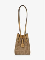 Fendi Origami FF Jacquard Mini Shoulder Bag Beige