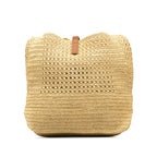 Saint Laurent Hob Bag YSL Logo Cago Shoulder Bag Tote Bag Beige Raffia  Saint Laurent