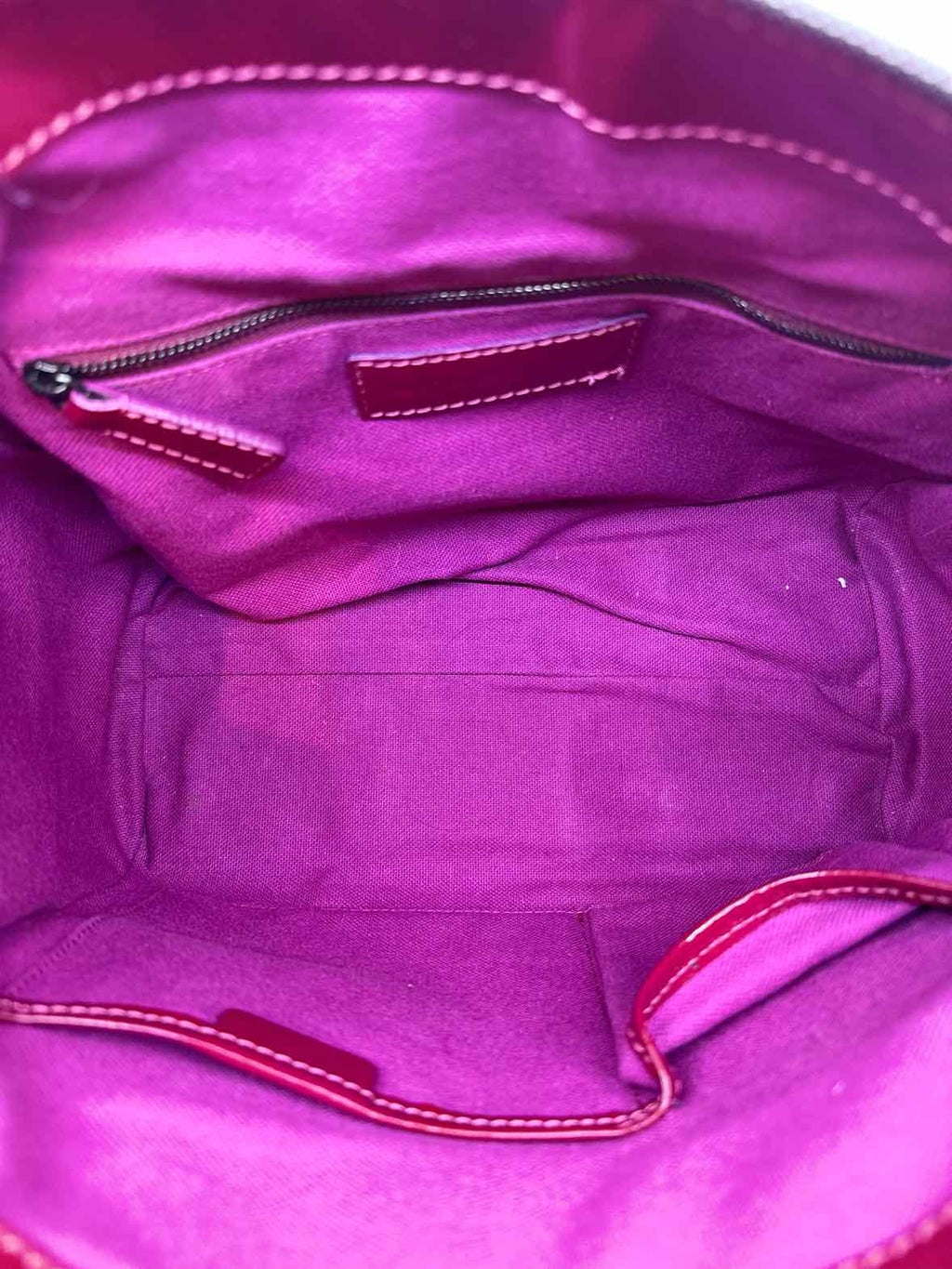 BURBERRY Raspberry Patent Leather Plaid Handbag