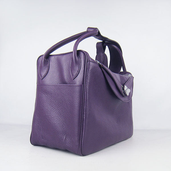 Hermes Lindy 34cm handbag 6208 purple Silver