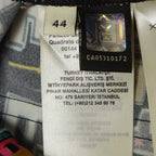Fendi Black Ff Print Satin Cropped Fun Fair Pants