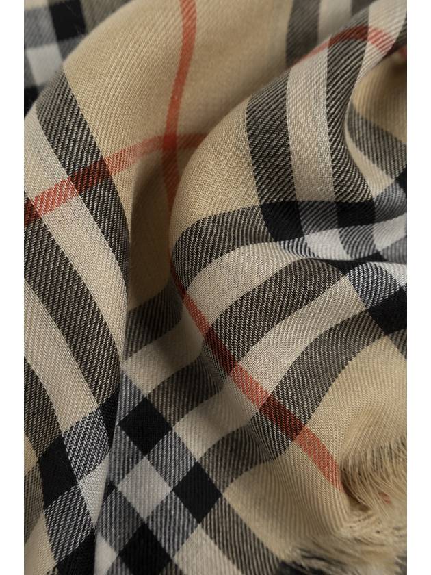 Burberry Check Cashmere Silk Scarf Sand