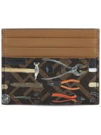 Fendi Men's FF Canvas Card Wallet Brown