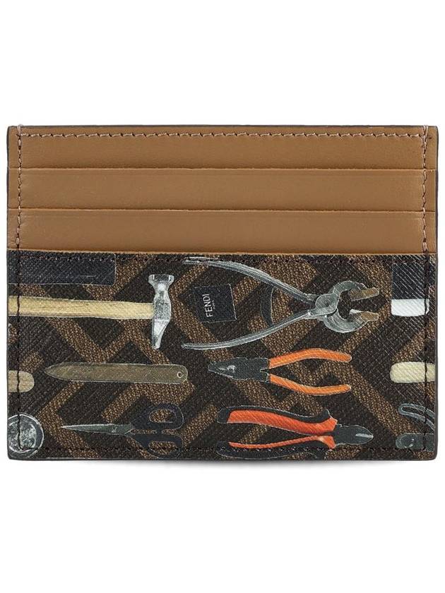 Fendi Men's FF Canvas Card Wallet Brown