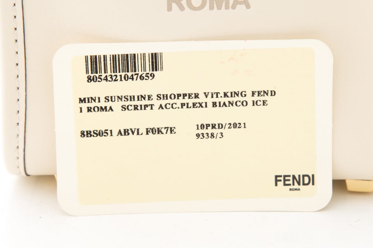 Fendi White Mini Sunshine Shopper Cross-Body