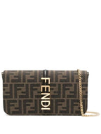 Fendi Fendigraphy FF Jacquard Chain Long Wallet Brown