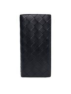 Bottega Veneta 676593 Black Intrecciato Long Wallet