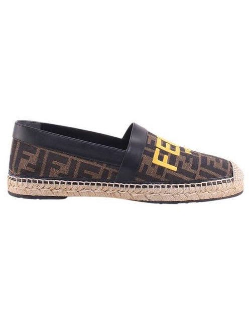 Fendi FF Monogram Print Espadrilles Brown