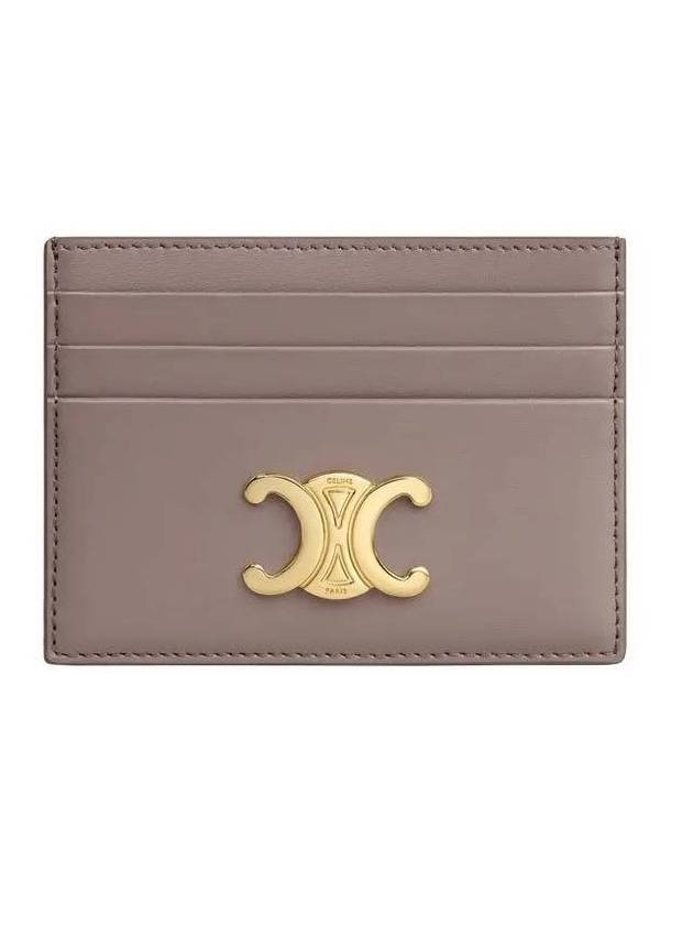 CELINE Triomphe Shiny Calfskin Card Wallet Pebble