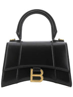 Balenciaga Hourglass XS Glossy Calfskin Tote Bag Black