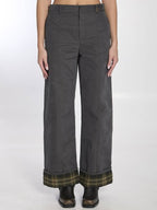 Burberry Trousers In Cotton And Nylon