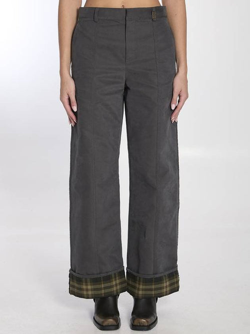 Burberry Trousers In Cotton And Nylon