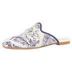 Christian Dior Toile De Jouy Print Canvas Mule Flats