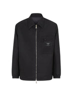 Fendi Nylon Reversible Zip-Up Jacket Black