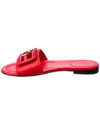 FENDI FF Baguette Logo Leather Sandal