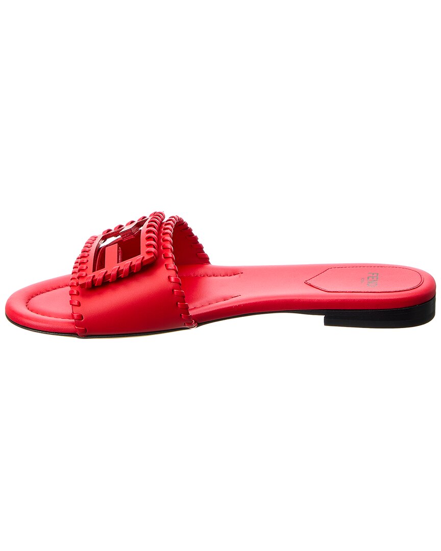 FENDI FF Baguette Logo Leather Sandal