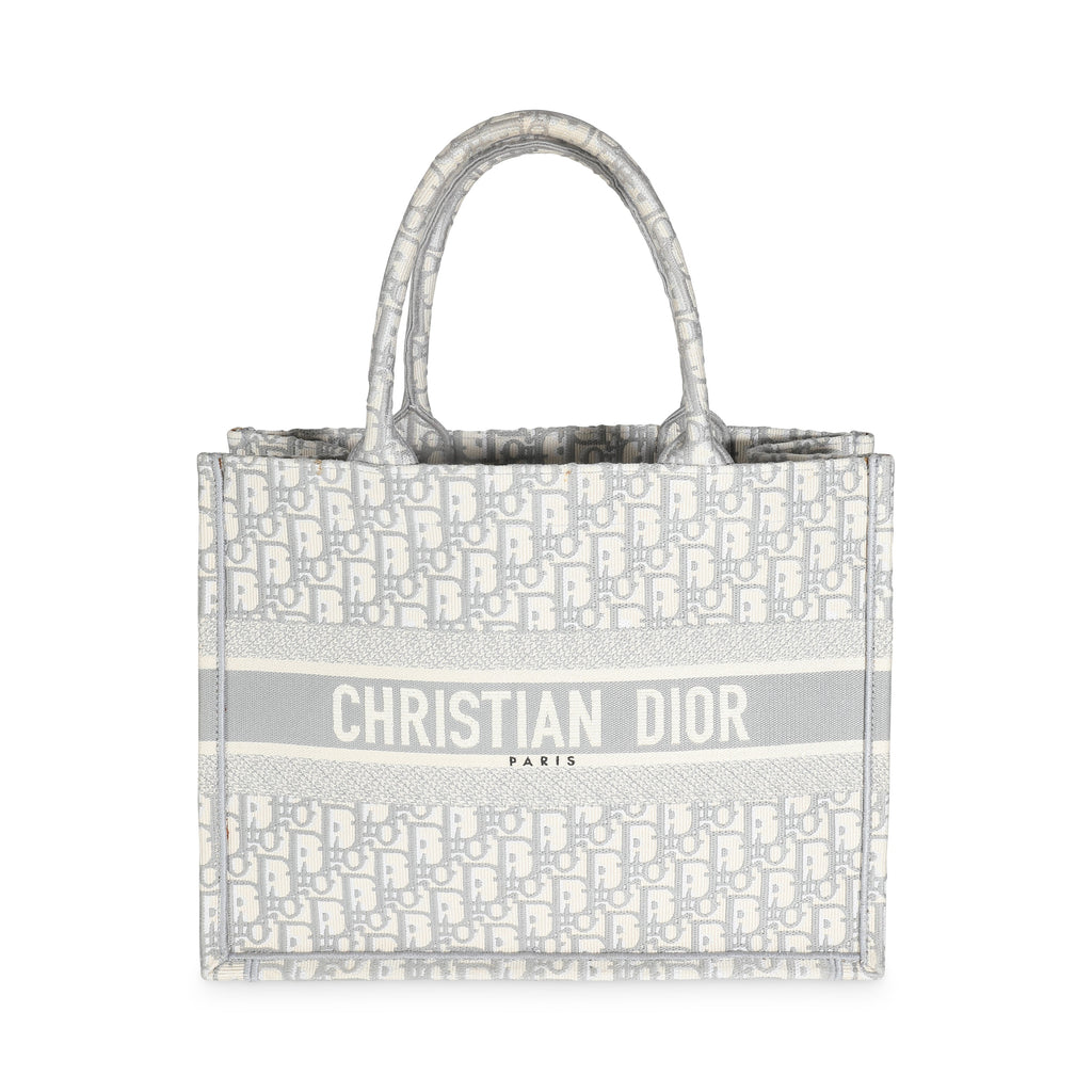 Christian Dior Grey Ecru Oblique Canvas Medium Book Tote