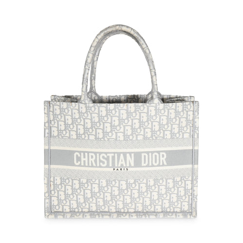 Christian Dior Grey Ecru Oblique Canvas Medium Book Tote